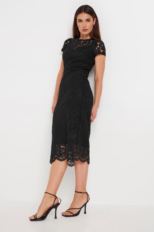 LTS Tall Women's Black Lace Fitted Midi Dress | Long Tall Sally 4