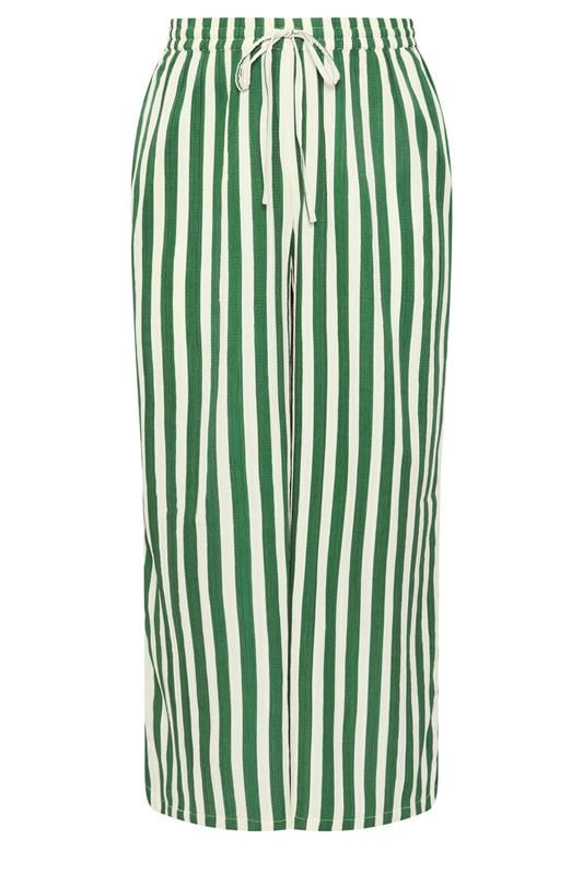 LIMITED COLLECTION Plus Size Green & White Stripe Trousers | Yours Clothing  5