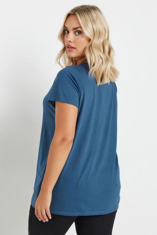 YOURS Plus Size Navy Blue Essential T-Shirt | Yours Clothing 3