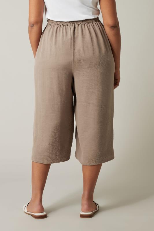 EVANS Plus Size Taupe Brown Culottes | Evans  3