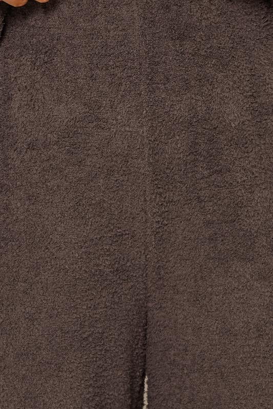 YOURS Plus Size Chocolate Brown Chenille Wide Leg Trousers | Yours Clothing 4