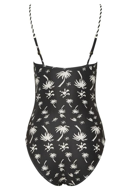 LTS Tall Women's Black Palm Print Swimsuit | Long Tall Sally 7