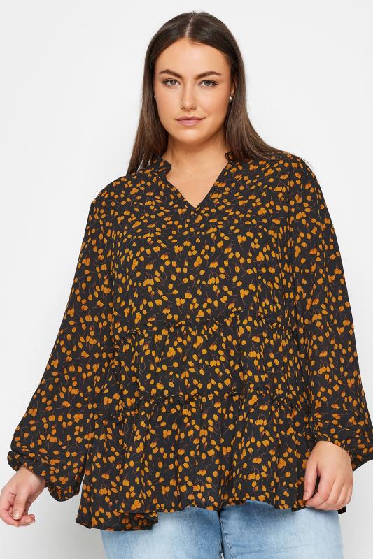 Evans Black & Yellow Spotted Top 1