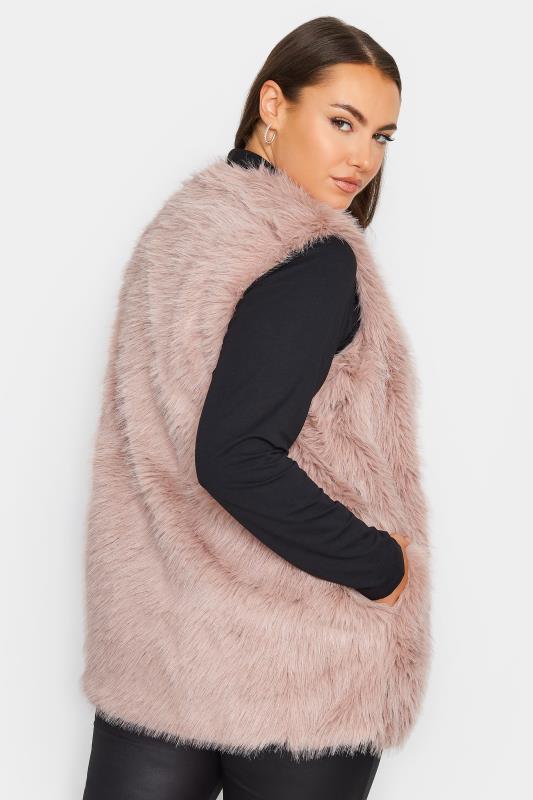 YOURS Plus Size Pink Faux Fur Gilet | Yours Clothing 4