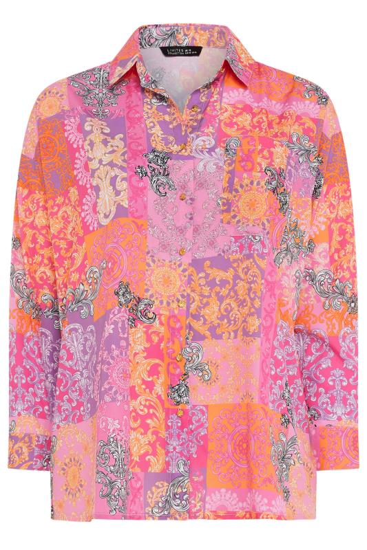 LIMITED COLLECTION Pink Scarf Print Boyfriend Shirt | Yours Clothing  5