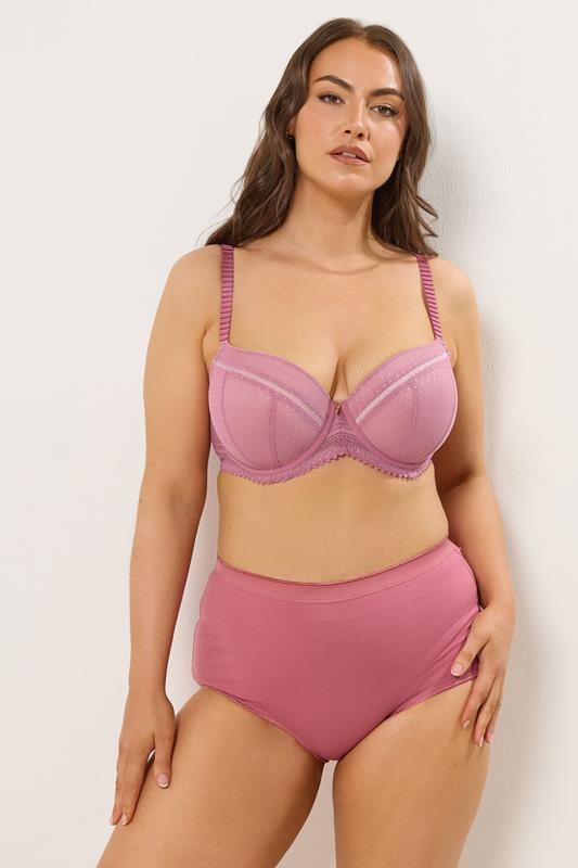 YOURS Plus Size Pink Lace Underwired Padded Bra | Yours Clothing  1