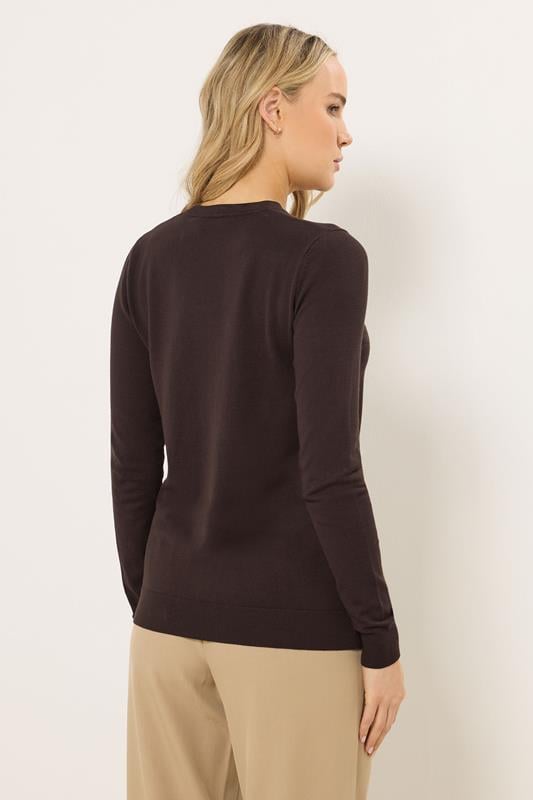 LTS Tall Dark Brown Knitted Crew Neck Jumper | Long Tall Sally 2