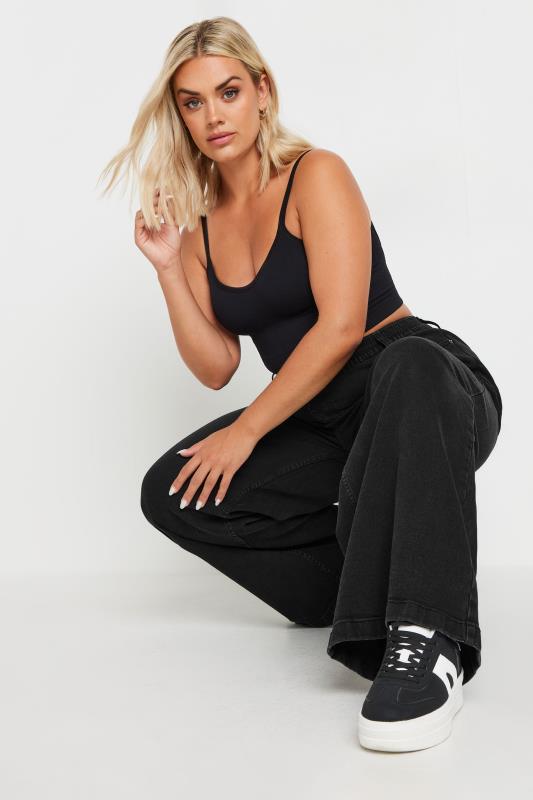 YOURS Plus Size Black Wide Leg Slouchy Jeans | Yours Clothing 3