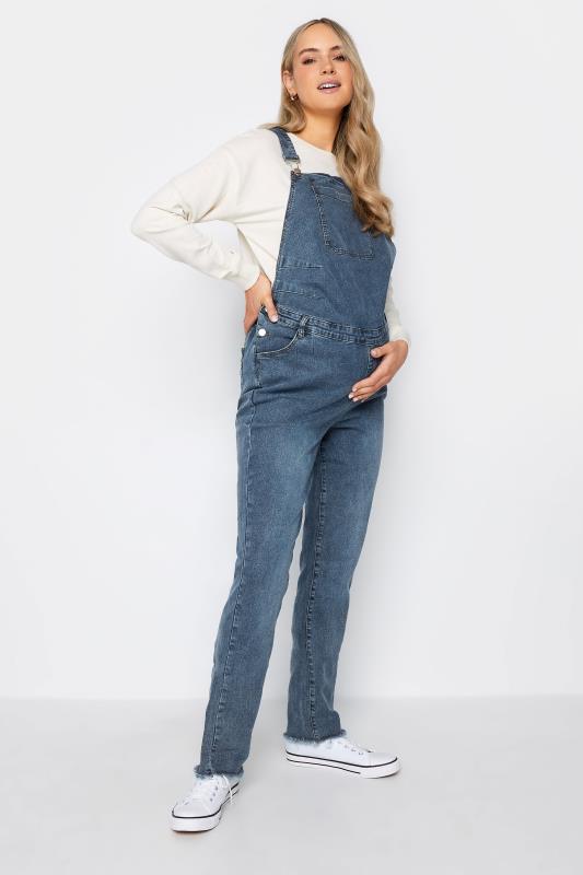 LTS Maternity Blue Denim Dungarees | Long Tall Sally 2