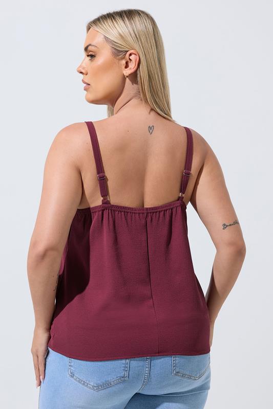 LIMITED COLLECTION Plus Size Burgundy Red Lace Vest Top | Yours Clothing 2