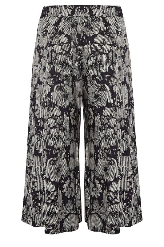 YOURS Curve Black Flower Print Midaxi Culottes | Yours Clothing 7