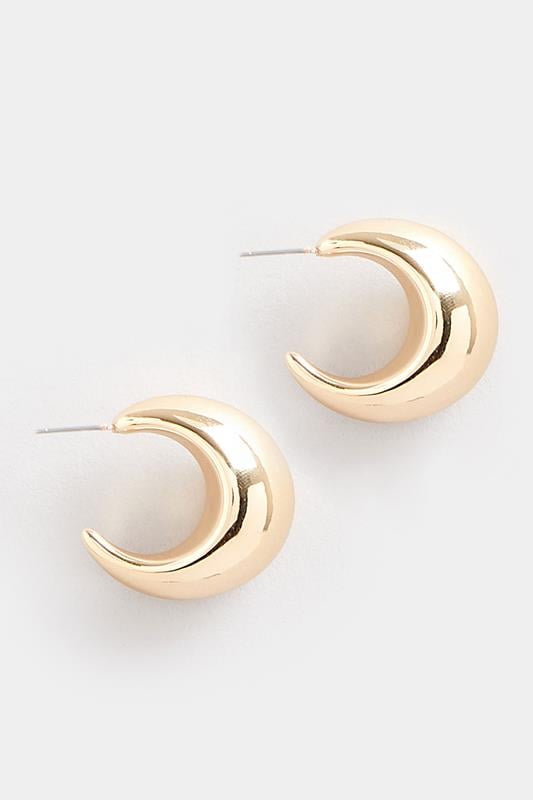  Yours Gold Tone Teardrop Chunky Hoop Earrings