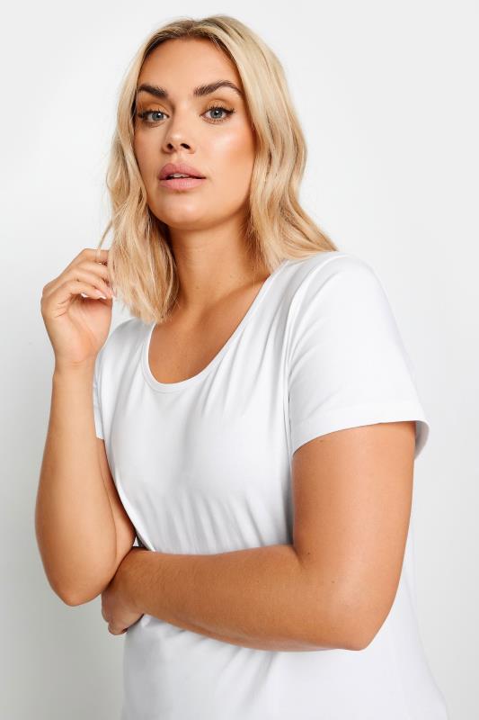 Plus Size White Longline T-Shirt | Yours Clothing 4