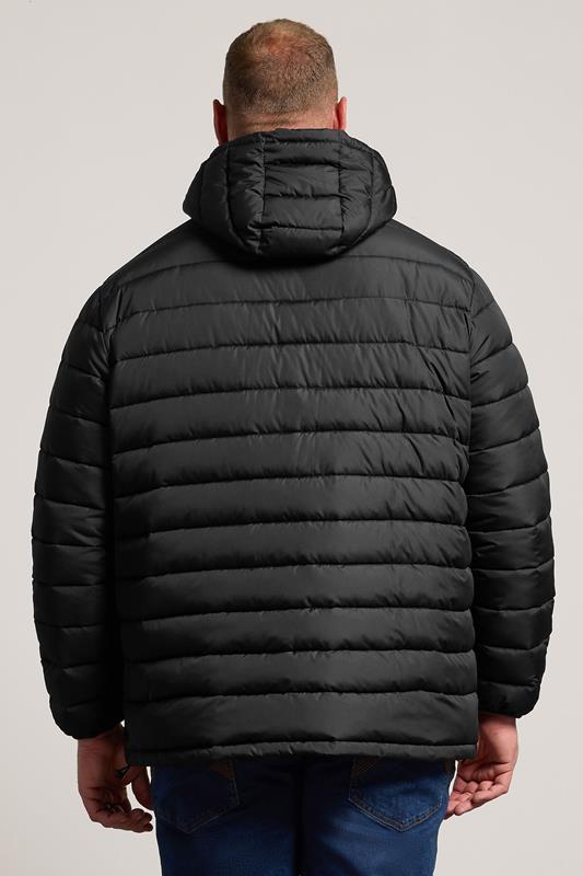 BadRhino Big & Tall Black Lightweight Hooded Puffer Jacket | BadRhino 2