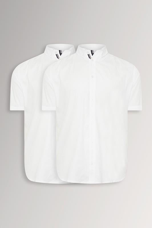 BadRhino Big & Tall 2 PACK White Short Sleeve Poplin Shirts