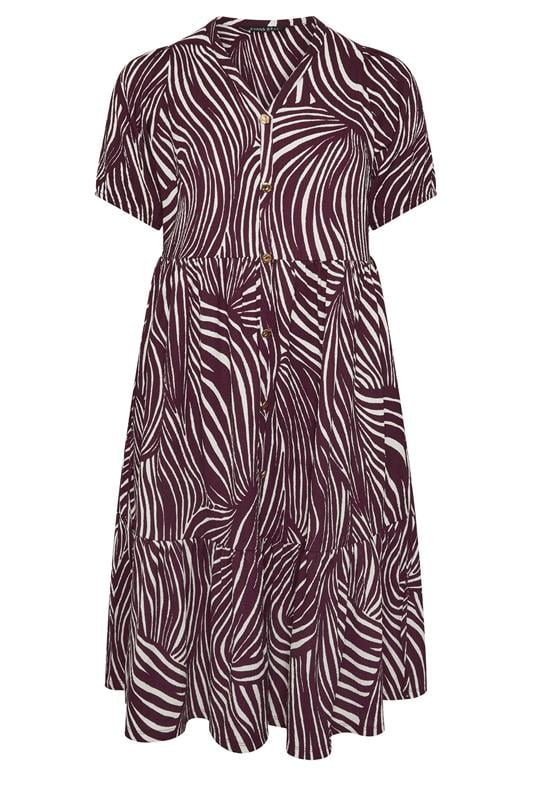 EVANS Plus Size Berry Red Button Through Dress | Evans 5