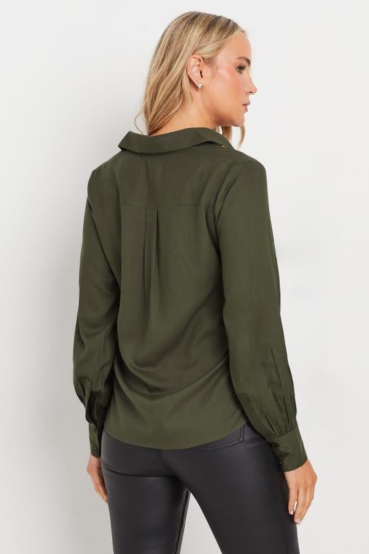 LTS Tall Olive Green Open Collar Shirt | Long Tall Sally 3