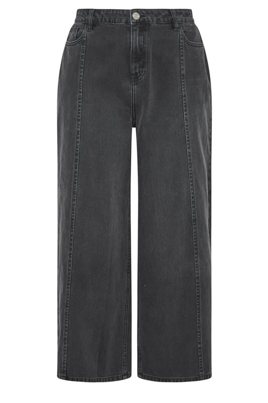 YOURS Plus Size Black Front Seam Wide Leg Jeans | Yours Clothing 7