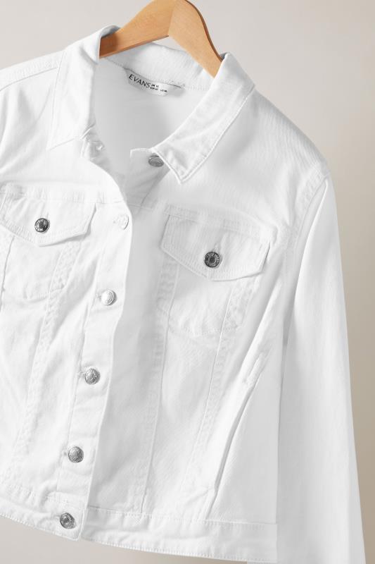 EVANS Plus Size White Denim Jacket | Evans  7