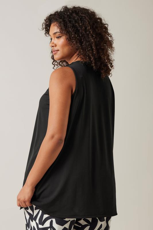 EVANS Plus Size Black Pleat Front Vest Top | Evans 3