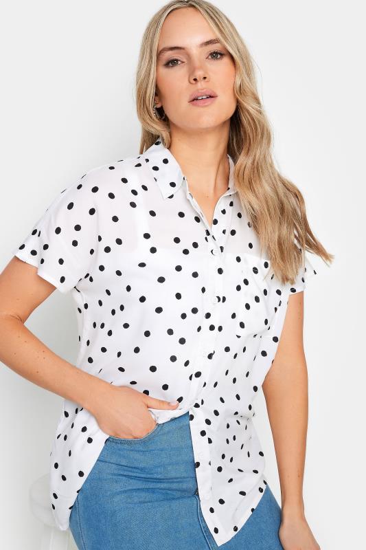 LTS Tall White Polka Dot Shirt | Long Tall Sally 4