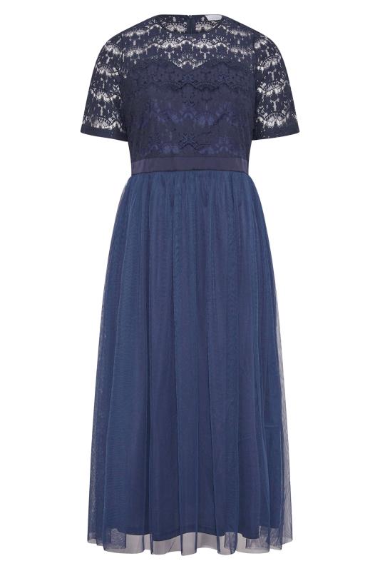 Plus Size YOURS LONDON Curve Navy Blue Lace Bridesmaid Maxi Dress | Yours Clothing  6