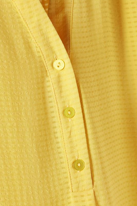 EVANS Plus Size Lemon Yellow Woven Check Blouse | Evans  8