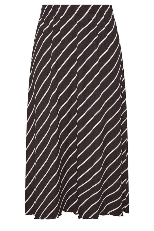 YOURS Plus Size Chocolate Brown Stripe Maxi Skirt | Yours Clothing 6