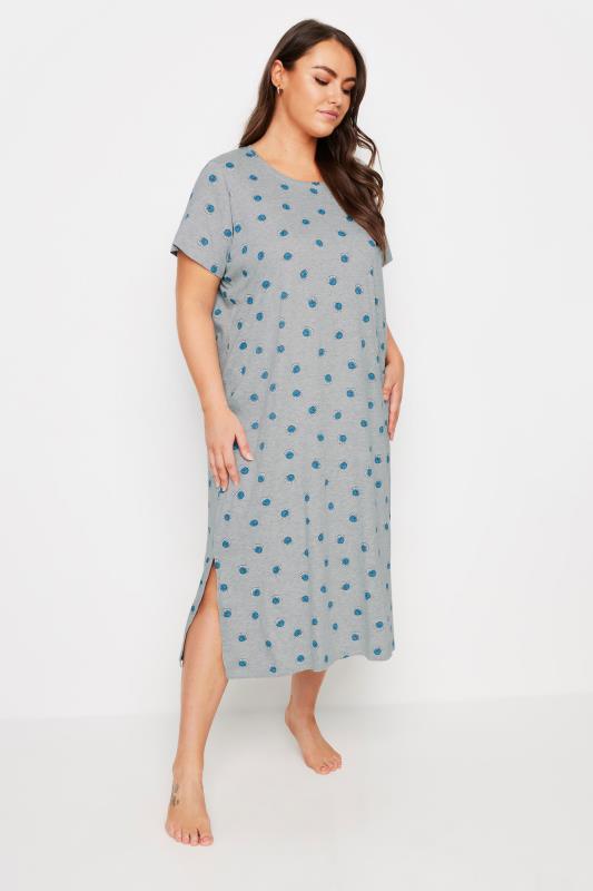 YOURS Plus Size 2 Pack Mint Green Shell Print Nightdress | Yours Clothing 3