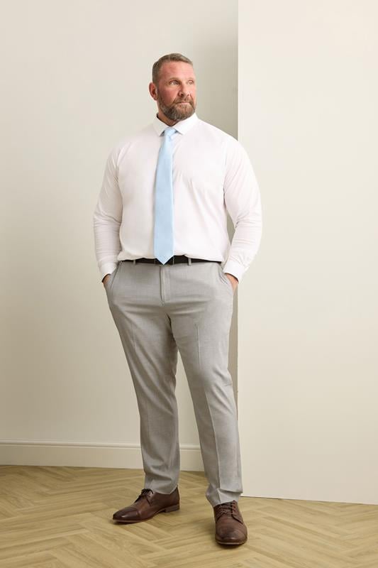 BadRhino Tailoring Big & Tall Grey Plain Suit Trousers