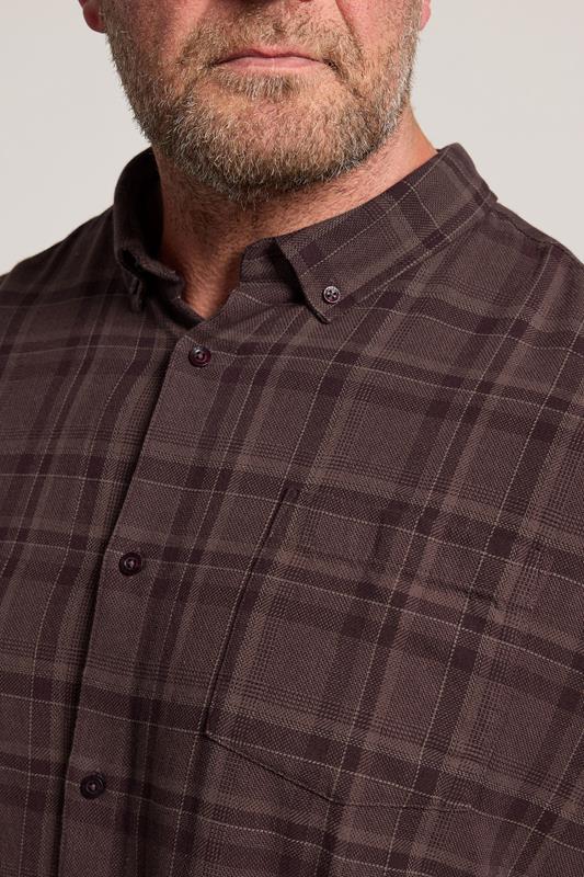 BadRhino Big & Tall Burgundy Red Check Long Sleeve Shirt | BadRhino 4