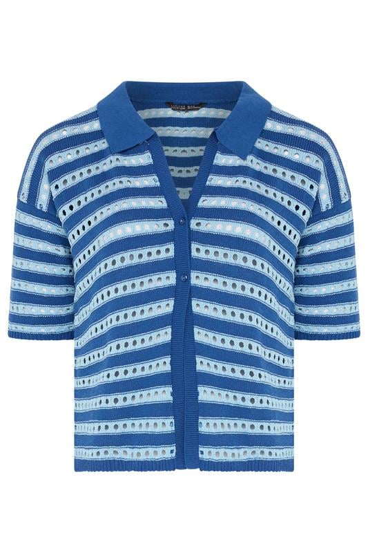 LIMITED COLLECTION Plus Size Blue Stripe Knitted Shirt | Yours Clothing 6