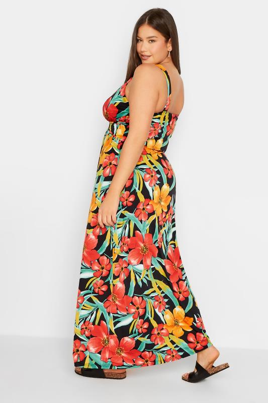 LTS Tall Women's Black Floral Print V-Neck Sleeveless Maxi Dress | Long Tall Sally 3