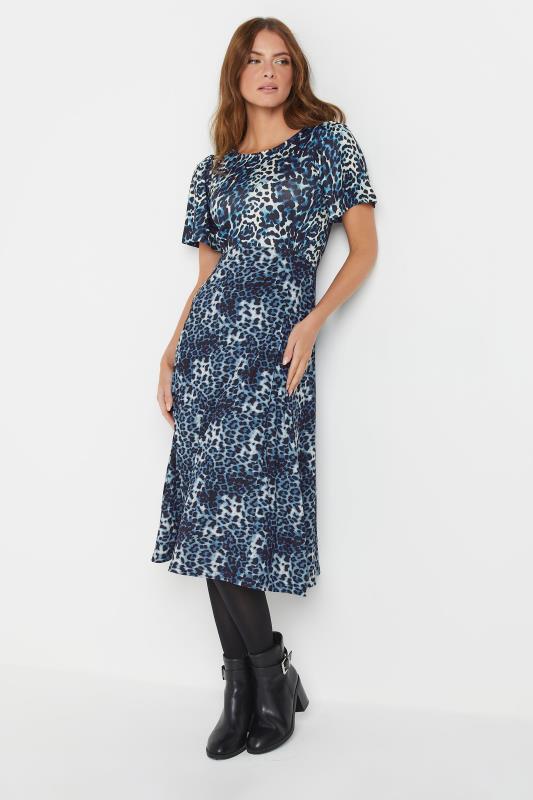 M&Co Blue Leopard Print Midi Dress | M&Co 2