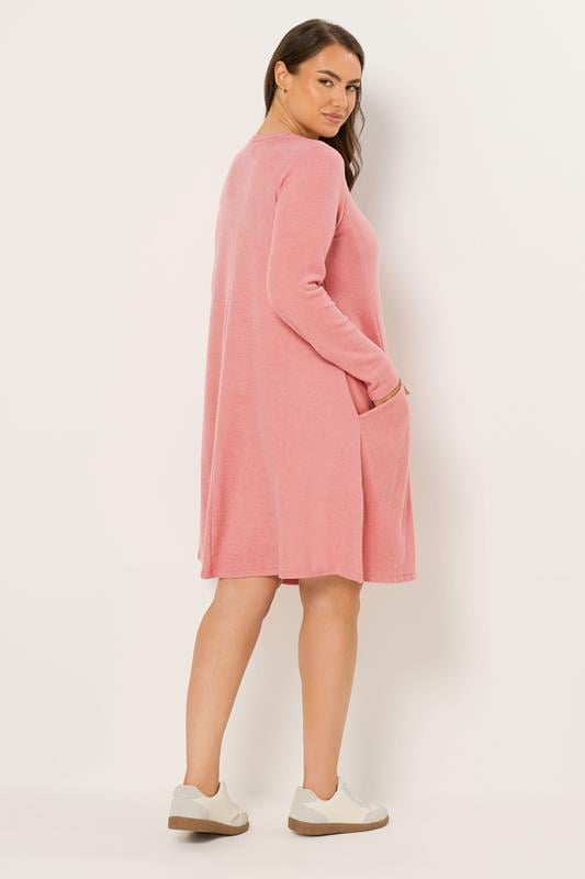 YOURS Plus Size Orange Drape Pocket Dress | Yours Clothing 2