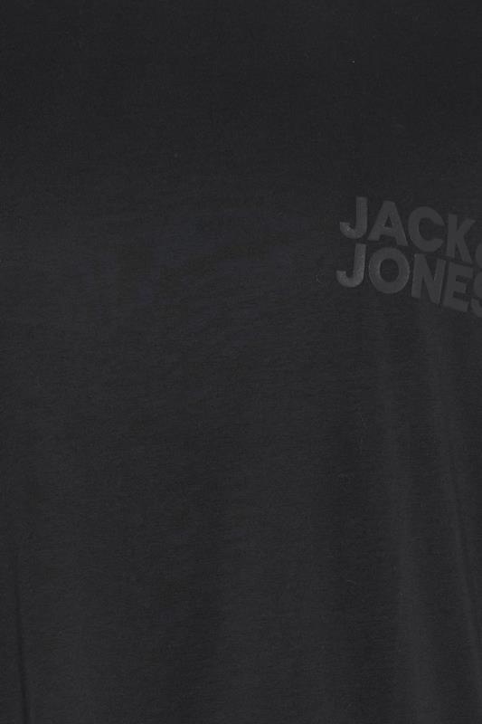 JACK & JONES Big & Tall Black Print Short Sleeve T-Shirt | BadRhino 5