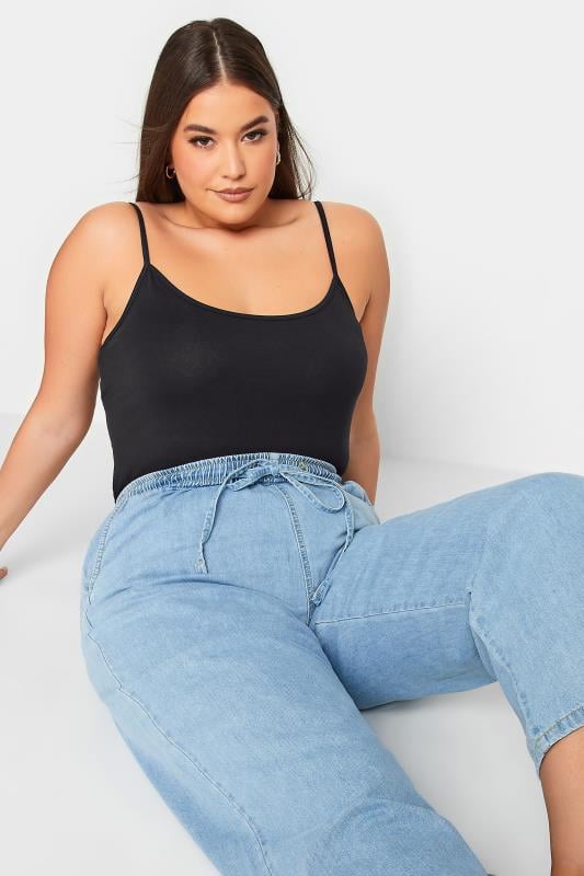 Plus Size Black Cami Top | Yours Clothing 1
