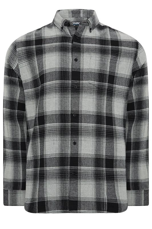 BadRhino Big & Tall Black Check Long Sleeve Shirt | BadRhino 5