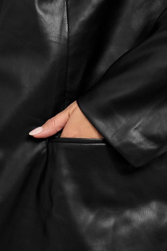 EVANS Plus Size Black Faux Leather Blazer | Evans 4