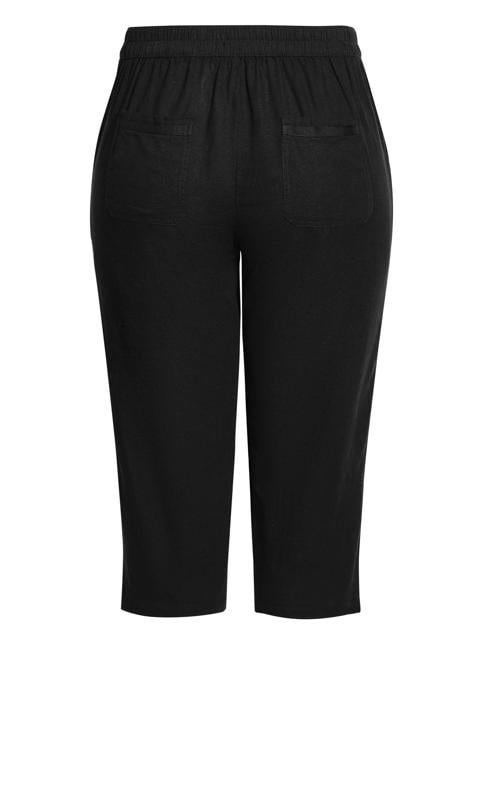 Linen Blend Crop Black Trouser 6