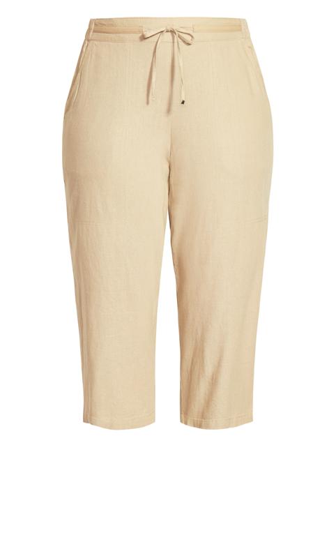 Linen Blend Crop Trouser Neutral 3