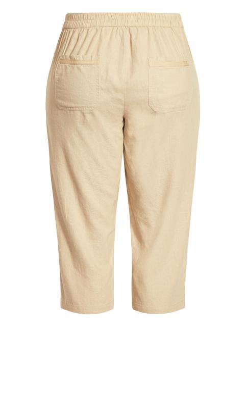 Linen Blend Crop Trouser Neutral 4