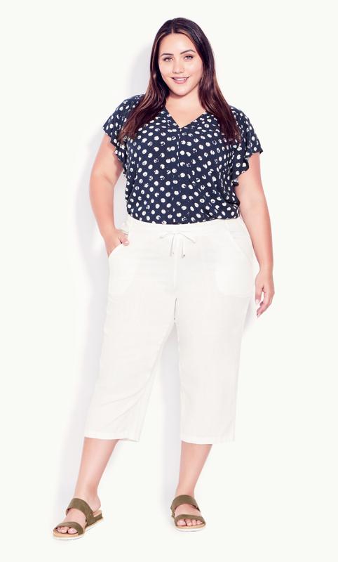 Yumi Tailored Linen Blend Cropped Trousers, Black at John Lewis & Partners