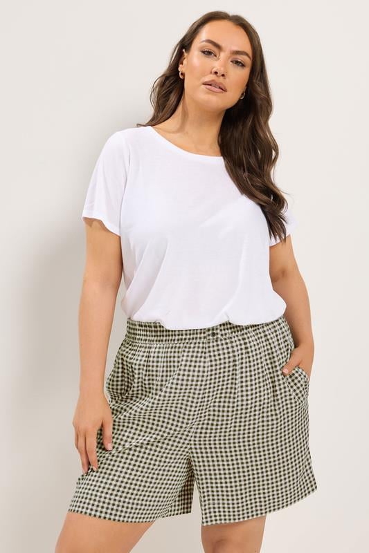 YOURS Curve Brown Gingham Shorts