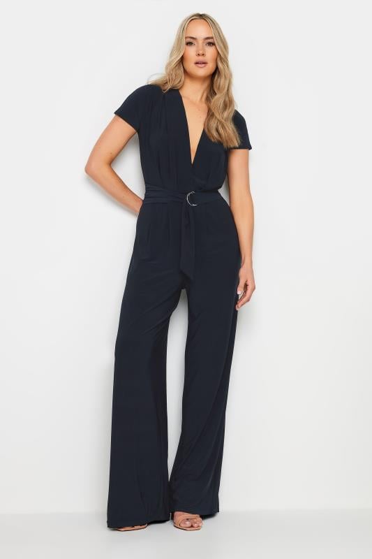 Tall  LTS Tall Navy Blue Pleated Jumpsuit