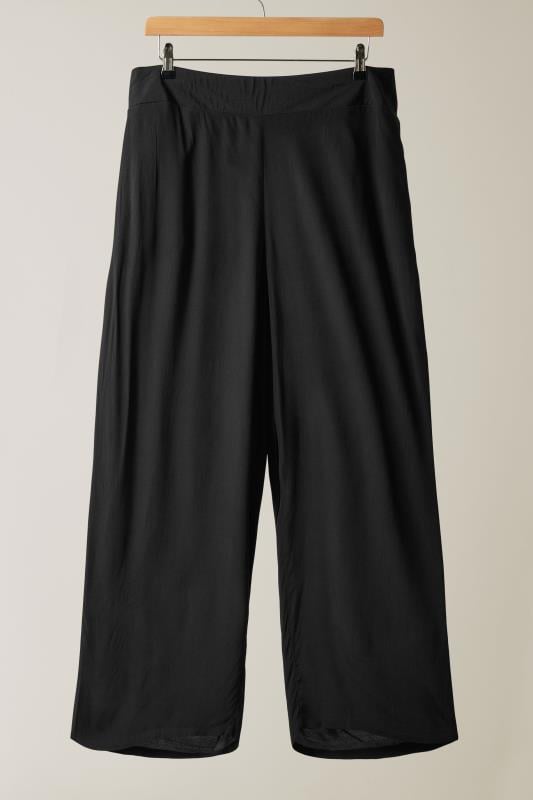 EVANS Plus Size Black Wide Leg Trousers | Evans 5