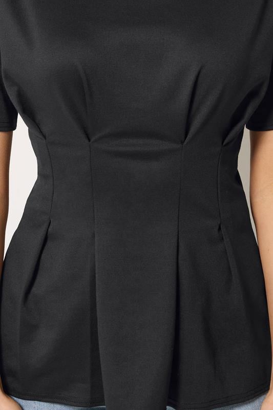 LTS Tall Women's Black Pleated Detail Top | Long Tall Sally 4