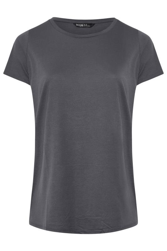 YOURS Plus Size Charcoal Grey Essential T-Shirt | Yours Clothing 5