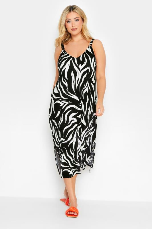 YOURS Plus Size Black Animal Print Beach Dress | Yours Clothing 5