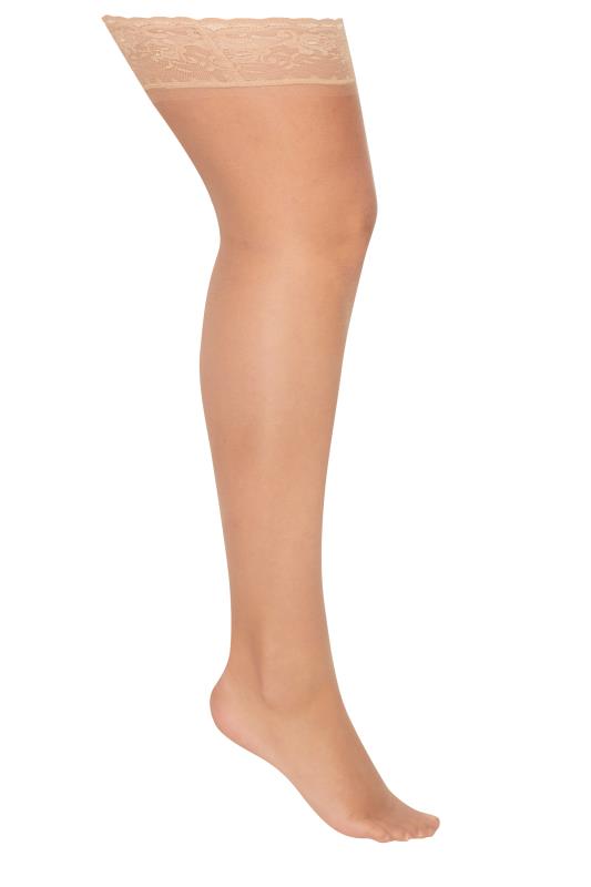 Plus Size Nude Lace Stockings | Yours Clothing 3